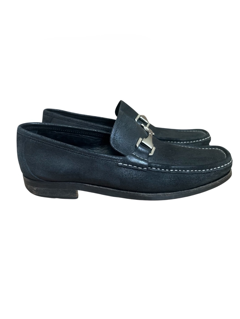 Allen Edmonds Italian Fiesole Men’s 9D Slip-On Black Waxed Leather Loafers